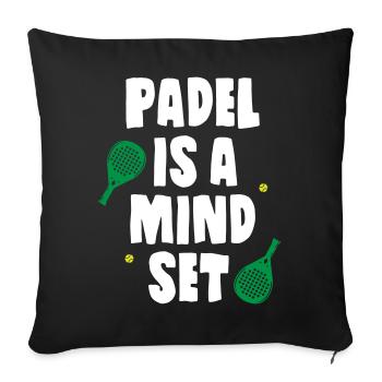 Padel_Is_A_Mind_Set - Sofa pillowcase 17,3'' x 17,3'' (45 x 45 cm) - black - Front