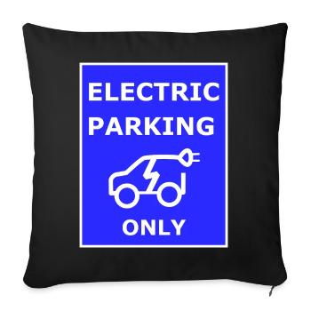 Electric Car Parking Sign - Sofa pillowcase 17,3'' x 17,3'' (45 x 45 cm) - black - Front