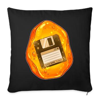 Floppy disk sunk in amber - Sofa pillowcase 17,3'' x 17,3'' (45 x 45 cm) - black - Front