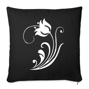 Strange White Flower - Sofa pillowcase 17,3'' x 17,3'' (45 x 45 cm) - black - Front