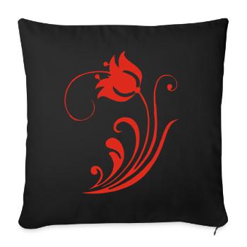 Strange Red Flower - Sofa pillowcase 17,3'' x 17,3'' (45 x 45 cm) - black - Front