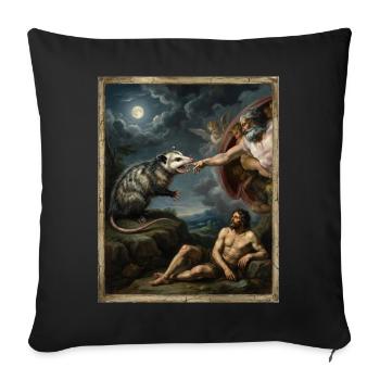 Opossum Beats God's Hand Funny Opossum Meme - Sofa pillowcase 17,3'' x 17,3'' (45 x 45 cm) - black - Front