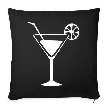 Barman cadeau de cocktail en verre de cocktail - Housse de coussin décorative 45 x 45 cm - noir - Devant