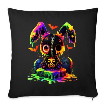 Kawaii Gothic Rabbit - Sofa pillowcase 17,3'' x 17,3'' (45 x 45 cm) - black - Front
