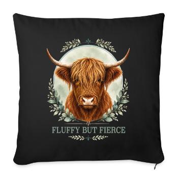 Flauschige, aber furchtlose Highlander-Sammlung - Sofakissenbezug 45 x 45 cm - Schwarz - Vorne