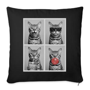 Cats Bengal Cat - Sofa pillowcase 17,3'' x 17,3'' (45 x 45 cm) - black - Front