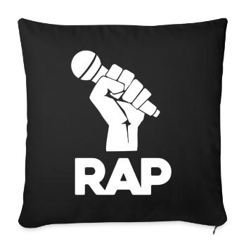 Rap Mic Silhouette - Sofa pillowcase 17,3'' x 17,3'' (45 x 45 cm) - black - Front