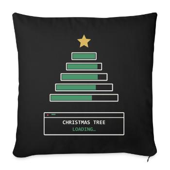Christmas Tree Loading - Sofakissenbezug 45 x 45 cm - Schwarz - Vorne