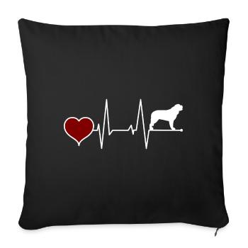 St. Bernard Mama Heartbeat Heart - Sofa pillowcase 17,3'' x 17,3'' (45 x 45 cm) - black - Front
