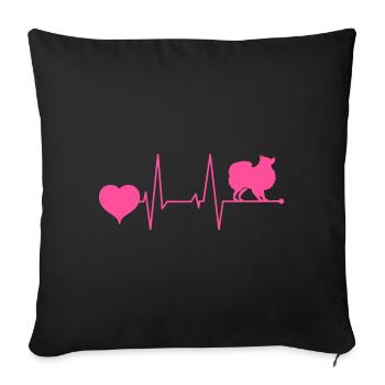Japon Japonais Japonais Spitz Dog Mama Pink - Housse de coussin décorative 45 x 45 cm - noir - Devant