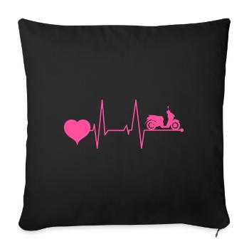 Scooter Rider Electric Scooter Heartbeat Pink - Sofa pillowcase 17,3'' x 17,3'' (45 x 45 cm) - black - Front