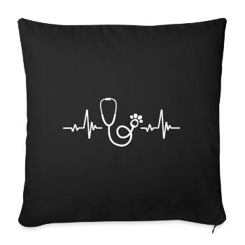 Stethoscope Pulse Rate - Veterinary - Sofa pillowcase 17,3'' x 17,3'' (45 x 45 cm) - black - Front