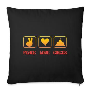 Peace Love Circus - Sofa pillowcase 17,3'' x 17,3'' (45 x 45 cm) - black - Front