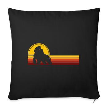Silberrücken Gorilla Vintage Gorilla Ape - Sofakissenbezug 45 x 45 cm - Schwarz - Vorne