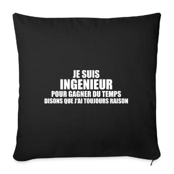Ingénieurie - Mécanique - Ingenieurs - Ingenieur - Housse de coussin décorative 45 x 45 cm - noir - Devant