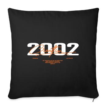 2002 Vintage Rétro 2002 Cadeau D'anniversaire 2002 - Housse de coussin décorative 45 x 45 cm - noir - Devant