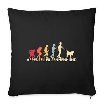 Appenzeller Sennenhund - Housse de coussin décorative 45 x 45 cm - noir - Devant
