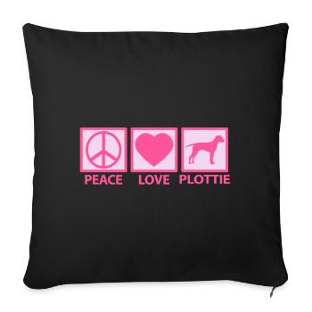 Plott Hound Plotthound Mom Mama Pink Peace Love - Sofa pillowcase 17,3'' x 17,3'' (45 x 45 cm) - black - Front