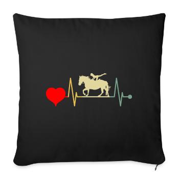 Voltige Volti battement de cœur - Housse de coussin décorative 45 x 45 cm - noir - Devant