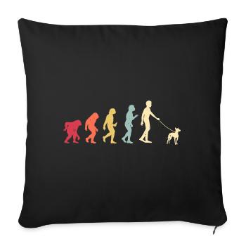 American Hairless Terrier Dog - Sofa pillowcase 17,3'' x 17,3'' (45 x 45 cm) - black - Front