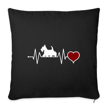 Scottish Scottish Terrier Dog Heartbeat - Housse de coussin décorative 45 x 45 cm - noir - Devant