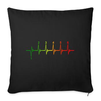 Motorcycle Heartbeat Gear Shift Graphic - Sofa pillowcase 17,3'' x 17,3'' (45 x 45 cm) - black - Front