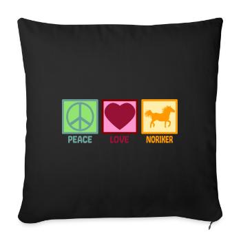 Noriker Horse Quote Mama Peace Love - Sofa pillowcase 17,3'' x 17,3'' (45 x 45 cm) - black - Front