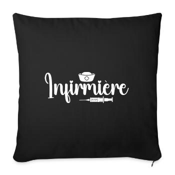 Infirmière Cadeau – Infirmière - Housse de coussin décorative 45 x 45 cm - noir - Devant