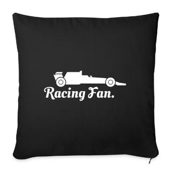 Fan de course automobile - Housse de coussin décorative 45 x 45 cm - noir - Devant
