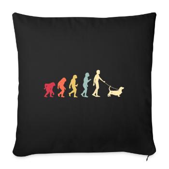 Basset Hound - Sofa pillowcase 17,3'' x 17,3'' (45 x 45 cm) - black - Front