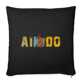 Aikido - Sofa pillowcase 17,3'' x 17,3'' (45 x 45 cm) - black - Front