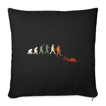 Plongée Évolution Rétro Cadeau Pour Plongeurs - Housse de coussin décorative 45 x 45 cm - noir - Devant