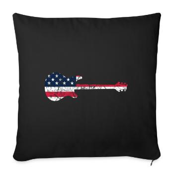 GUITARE AVEC AMERICAN FLAG GUITARS - Housse de coussin décorative 45 x 45 cm - noir - Devant