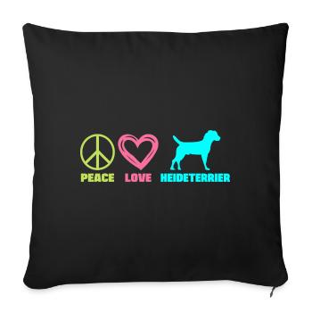 Heather Terrier Mama Peace Love - Sofa pillowcase 17,3'' x 17,3'' (45 x 45 cm) - black - Front