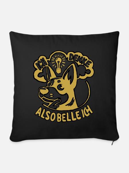 Bellen oder nicht bellen... - Sofakissenbezug 45 x 45 cm - Schwarz