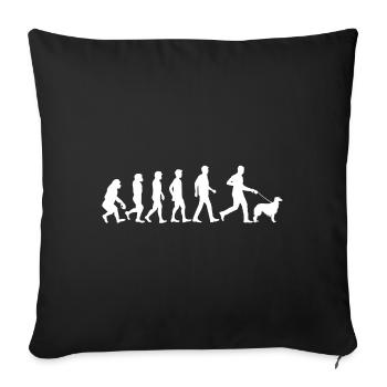 Silken Windhound Hund Evolution Hundebesitzer - Sofakissenbezug 45 x 45 cm - Schwarz - Vorne