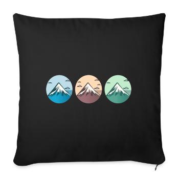 Gebirgslandschaft Geometrische Kunst - Sofakissenbezug 45 x 45 cm - Schwarz - Vorne