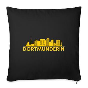 Dortmunder! Dortmund, my city! - Sofa pillowcase 17,3'' x 17,3'' (45 x 45 cm) - black - Front