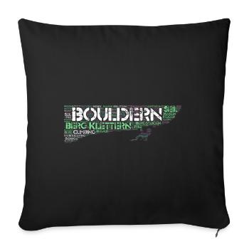 Bouldern Climbing Climbing Boulderer Idée cadeau - Housse de coussin décorative 45 x 45 cm - noir - Devant