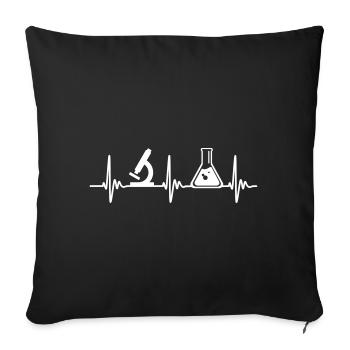 Biologie et chimie Heartbeat ECG Pulse Vector - Housse de coussin décorative 45 x 45 cm - noir - Devant