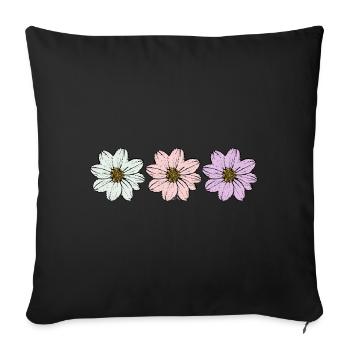 Flower pastel flower flowers pastel flowers lilac - Sofa pillowcase 17,3'' x 17,3'' (45 x 45 cm) - black - Front