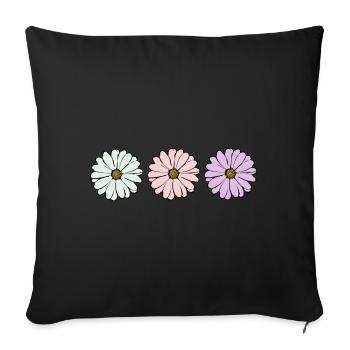 Flower pastel flower flowers pastel flowers lilac - Sofa pillowcase 17,3'' x 17,3'' (45 x 45 cm) - black - Front