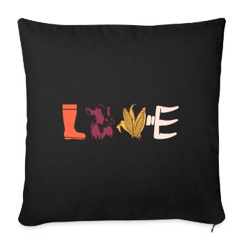 Love paysan cadeau de la vie rurale - Housse de coussin décorative 45 x 45 cm - noir - Devant