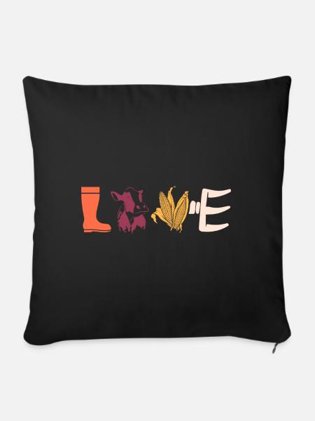 Love Bauer Landleben Geschenk - Sofakissenbezug 45 x 45 cm - Schwarz