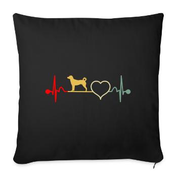 Appenzeller Sennenhund Herzschlag Vintage - Housse de coussin décorative 45 x 45 cm - noir - Devant