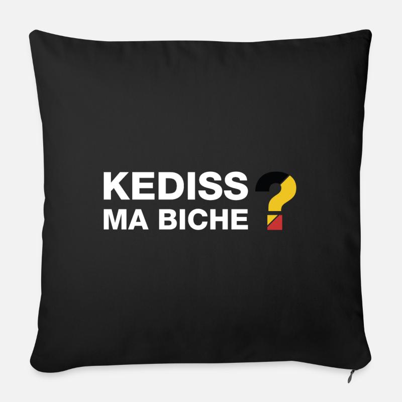 Kediss ma biche ? - Housse de coussin décorative 45 x 45 cm - noir