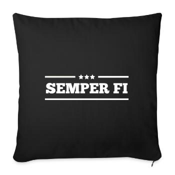 SEMPER FI - Housse de coussin décorative 45 x 45 cm - noir - Devant