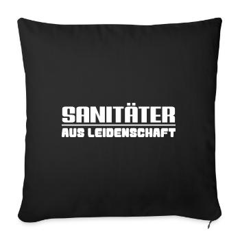 Sanitäter aus Leidenschaft - Sofakissenbezug 45 x 45 cm - Schwarz - Vorne