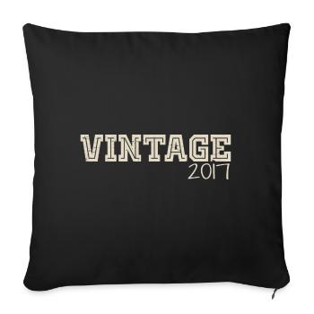 Jahrgang 2017 Original 2017 Retro 2017 Geschenk 2017 - Sofakissenbezug 45 x 45 cm - Schwarz - Vorne