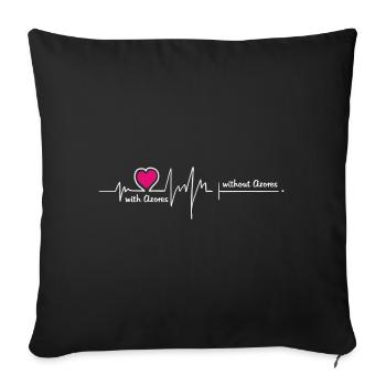 Azores Azores Portugal Heart Line Heart Heartbeat - Sofa pillowcase 17,3'' x 17,3'' (45 x 45 cm) - black - Front